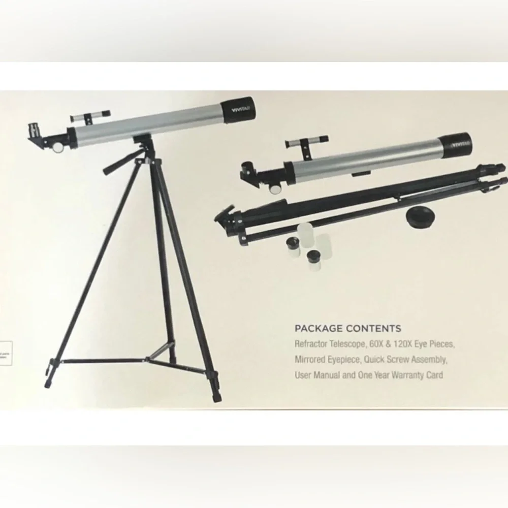 Vivitar TEL-50600 50mm Refractor Telescope with Adjustable Tripod (New)